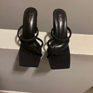 Black Strappy Heeled Sandals